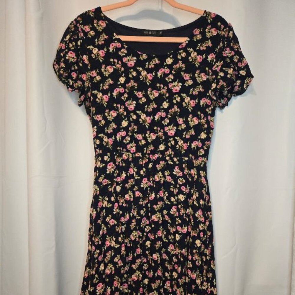 Navy Blue Floral Dress